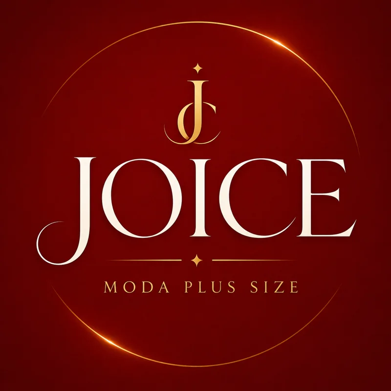 Logomarca Joice Moda Plus Size em vermelho e dourado
